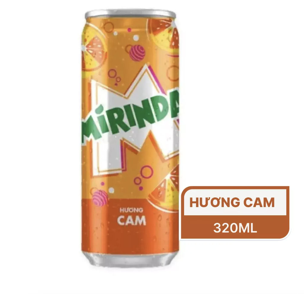 Nước Ngọt Mirinda Cam Lon 320ml (LỐC)